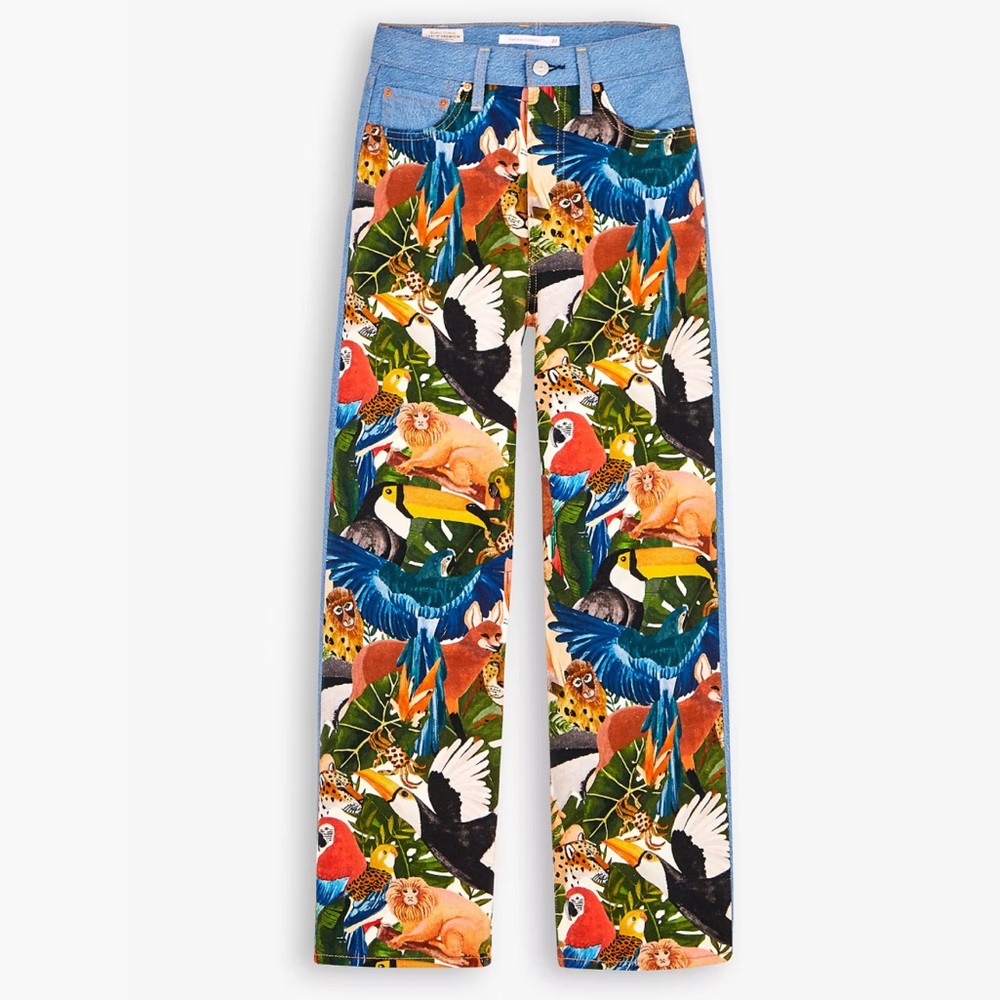 Levi's Colorful Animal Print Straight Leg Jeans